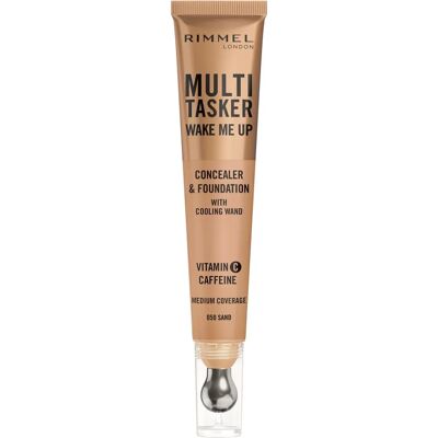 Rimmel London Multi-Tasker Wake Me Up Foundation & Concealer - Sand - Brightening, Flawless Rimmel London Multi-Tasker Wake Me Up Foundation & Concealer - Sand - Brightening, Flawless