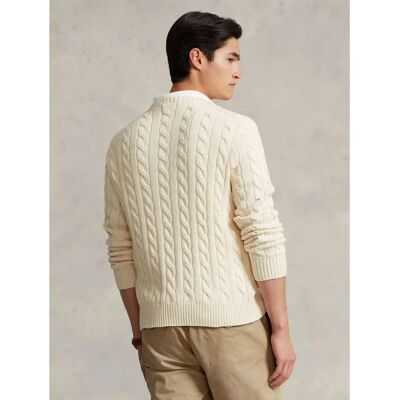Ralph Lauren Baumwollpullover mit Kabelstrick und Rundhalsausschnitt (710775885) - (710775885-024) offwhite Ralph Lauren Baumwollpullover mit Kabelstrick und Rundhalsausschnitt (710775885) - (710775885-024) offwhite