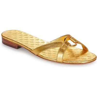 Lauren Ralph Lauren EMMY-SANDALS-SLIDE - Oro, Estate, Confortevoli - Sandali Lauren Ralph Lauren EMMY-SANDALS-SLIDE - Oro, Estate, Confortevoli - Sandali