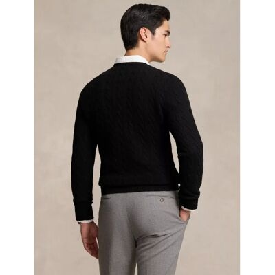 Polo Ralph Lauren Kabelstrikket uld- og kashmirtrøje (625603) - creme Polo Ralph Lauren Kabelstrikket uld- og kashmirtrøje (625603) - creme