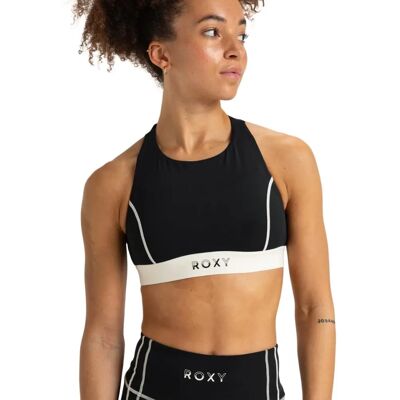 Roxy Women's Bold Moves Sports Bra - Black/Grey - Size 10/8 - Sports Bra Roxy Women's Bold Moves Sports Bra - Black/Grey - Size 10/8 - Sports Bra