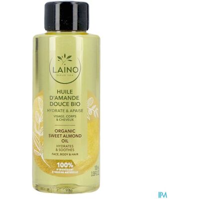 Huile d'Amande Douce Bio Laino 100ml - Soin cheveux & peau - Publicité Huile d'Amande Douce Bio Laino 100ml - Soin cheveux & peau - Publicité