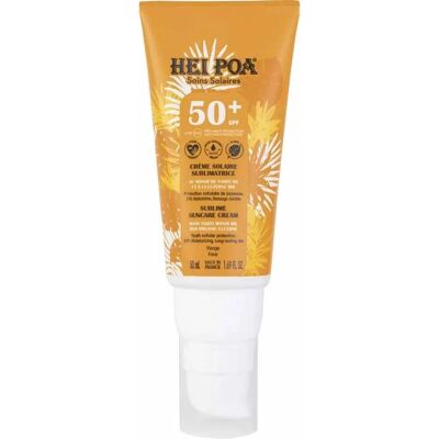 Hei Poa Hei Poa Sublime Monoi SPF50+ Crème Solaire - Visage & Corps - Publicité Hei Poa Hei Poa Sublime Monoi SPF50+ Crème Solaire - Visage & Corps - Publicité