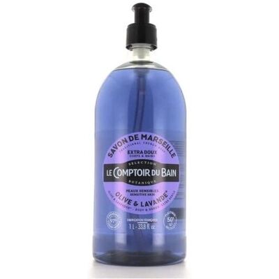 Le Comptoir du Bain Lavendel Olive Flüssigseife - Marseille 1L Le Comptoir du Bain Lavendel Olive Flüssigseife - Marseille 1L