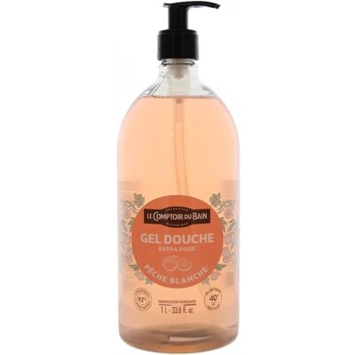 Le Comptoir du Bain Gel Douche Pêche Blanche 1 L - Publicité Le Comptoir du Bain Gel Douche Pêche Blanche 1 L - Publicité
