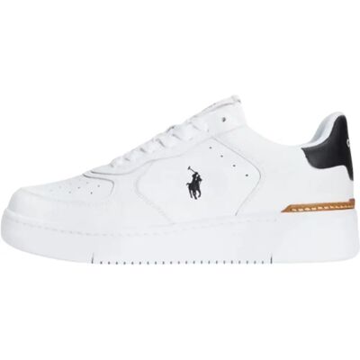 Chaussures de sport en cuir Polo Ralph Lauren pour homme - Blanc - Décontracté - Publicité Chaussures de sport en cuir Polo Ralph Lauren pour homme - Blanc - Décontracté - Publicité