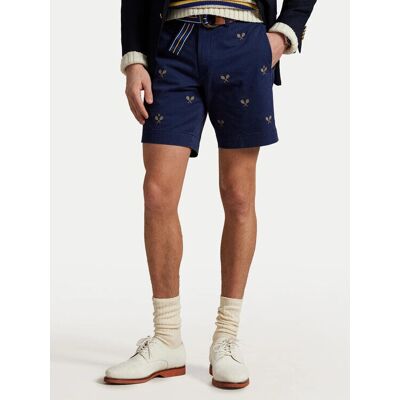 Ralph Lauren - Tennis Print Embroidered Shorts - Granatowy - Shorts Ralph Lauren - Tennis Print Embroidered Shorts - Granatowy - Shorts