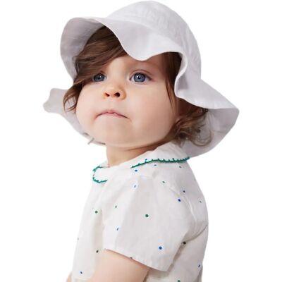 Chapeau de Soleil en Coton pour Bébé Petit Bateau - Ecru Chapeau de Soleil en Coton pour Bébé Petit Bateau - Ecru