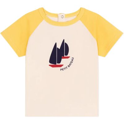 Petit Bateau Maglietta in Cotone per Bebè con Motivo Vela - Maglietta Petit Bateau Maglietta in Cotone per Bebè con Motivo Vela - Maglietta