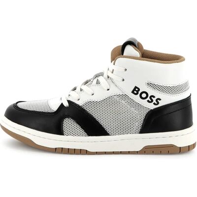 BOSS J51656 Baskets en cuir blanc - Sneakers - Publicité BOSS J51656 Baskets en cuir blanc - Sneakers - Publicité