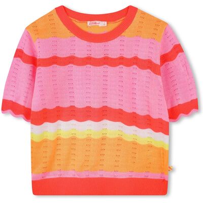 Billieblush U20842 Maglione Rosa a Maniche Corte - Abbigliamento Billieblush U20842 Maglione Rosa a Maniche Corte - Abbigliamento