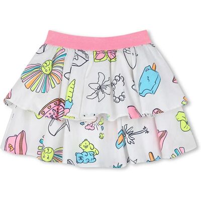 Gonna in cotone con stampa tropicale per ragazza Gonna in cotone con stampa tropicale per ragazza
