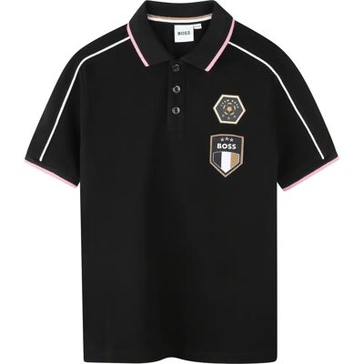 Boss Kids Poloskjorta - Bomullspiqué med kontrastdetaljer Boss Kids Poloskjorta - Bomullspiqué med kontrastdetaljer