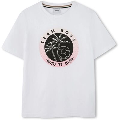 Boss Vit Bomulls-T-shirt - Kreativ design - Avslappnad passform Boss Vit Bomulls-T-shirt - Kreativ design - Avslappnad passform