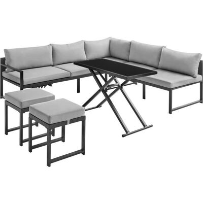 Ensemble de Mobilier de Jardin Nivada - Aluminium, Coussins, Table Réglable - Publicité Ensemble de Mobilier de Jardin Nivada - Aluminium, Coussins, Table Réglable - Publicité