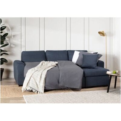 Canapé d'angle convertible réversible Hamilton - Tissu Bleu - 4 Places - L 244 x P 151 x H 90 - Publicité Canapé d'angle convertible réversible Hamilton - Tissu Bleu - 4 Places - L 244 x P 151 x H 90 - Publicité
