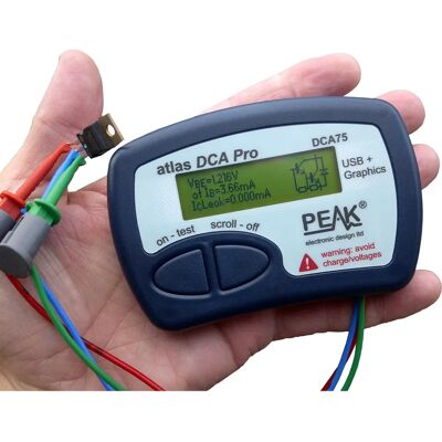 Analyseur de Semi-conducteurs Peak DCA75 - Support pour Transistors & Diodes - Publicité Analyseur de Semi-conducteurs Peak DCA75 - Support pour Transistors & Diodes - Publicité