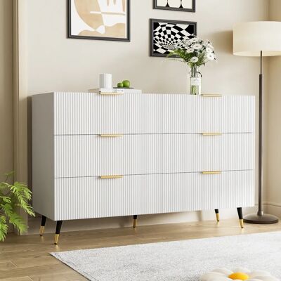 WISHDOR - Cassettiera a 6 cassetti - Blanco - Dresser WISHDOR - Cassettiera a 6 cassetti - Blanco - Dresser