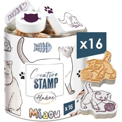 Aladine Creative Stamp Set - Cats - Stamp Set for Crafts Aladine Creative Stamp Set - Cats - Stamp Set for Crafts