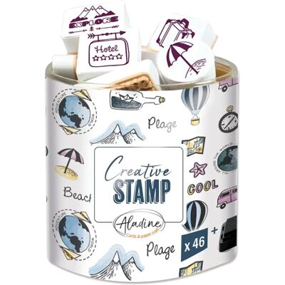 Ensemble de tampons de voyage Aladine - 46 pcs - Publicité Ensemble de tampons de voyage Aladine - 46 pcs - Publicité