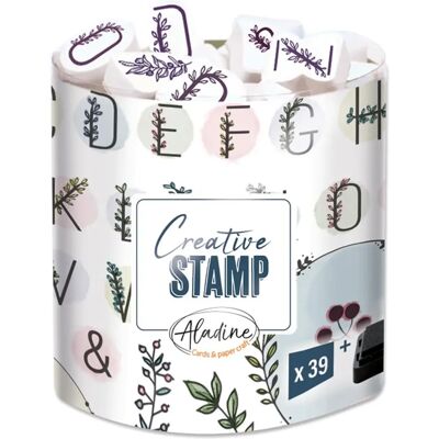 Aladine Kreativstempel-Set - 39 Stück Alphabet & Blumen Aladine Kreativstempel-Set - 39 Stück Alphabet & Blumen