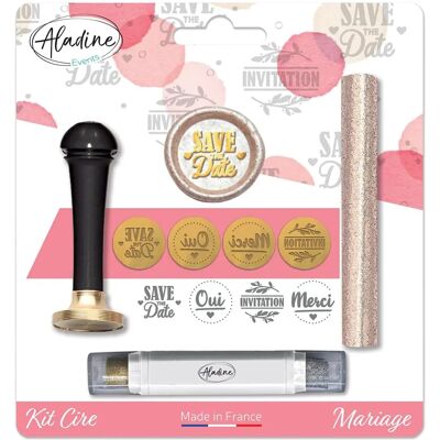 Aladine - Juego de sellos de cera para boda - 7 piezas Aladine - Juego de sellos de cera para boda - 7 piezas