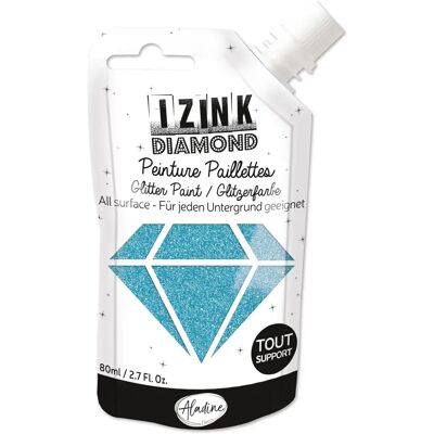 Peinture textile paillettes Izink Diamond bleu ciel - Peinture textile Peinture textile paillettes Izink Diamond bleu ciel - Peinture textile