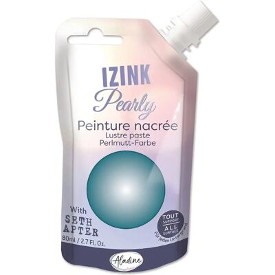 Peinture textile nacrée Izink Turquoise - 80ml Peinture textile nacrée Izink Turquoise - 80ml