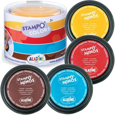 Tampons encreurs Arlequin Aladine - 4 Couleurs - Sécurité enfants - Publicité Tampons encreurs Arlequin Aladine - 4 Couleurs - Sécurité enfants - Publicité