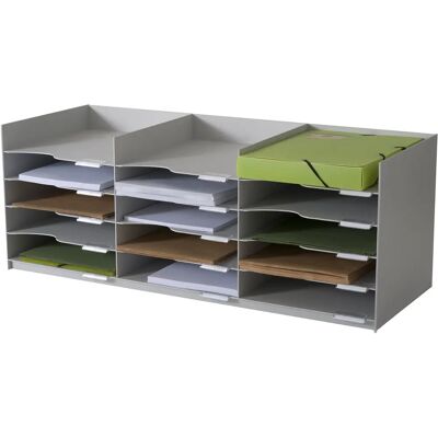 Paperflow - Organisateur de Bureau Gris A4 15 Compartiments Paperflow - Organisateur de Bureau Gris A4 15 Compartiments