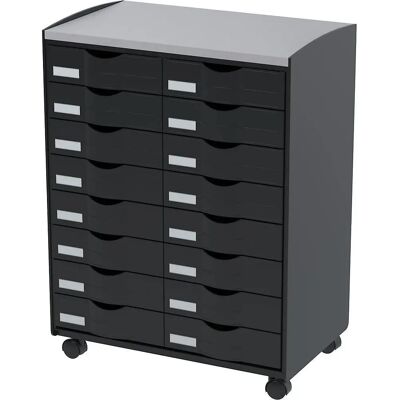 Paperflow Aktenschrank Rollwagen mit 16 Schubladen Paperflow Aktenschrank Rollwagen mit 16 Schubladen