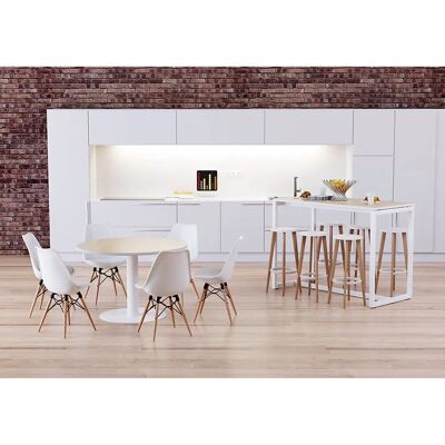 Taburete de bar Paperflow Woody ABS - 2 piezas - Blanco Taburete de bar Paperflow Woody ABS - 2 piezas - Blanco