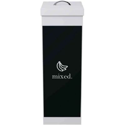 Poubelle PaperFlow - 60L, Noir & Blanc, Durable, Intérieur Poubelle PaperFlow - 60L, Noir & Blanc, Durable, Intérieur