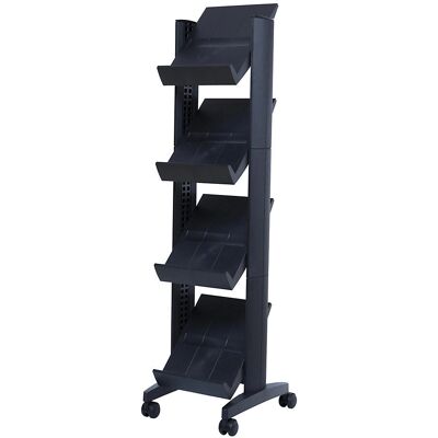 Expositor de folletos Kaiserkraft - 4 x DIN A4, Negro, Inclinación ajustable Expositor de folletos Kaiserkraft - 4 x DIN A4, Negro, Inclinación ajustable