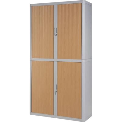 Paperflow easyOffice Aktenschrank - 4 Fachböden, Grau / Buche - Aktenschrank Paperflow easyOffice Aktenschrank - 4 Fachböden, Grau / Buche - Aktenschrank