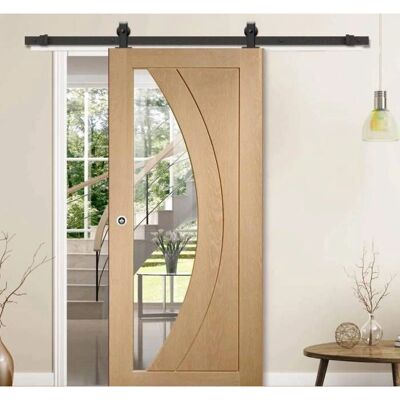 SECURY-T Loft/Farmhouse 2m rail - Noir - Aluminium - Quincaillerie porte coulissante - Publicité SECURY-T Loft/Farmhouse 2m rail - Noir - Aluminium - Quincaillerie porte coulissante - Publicité