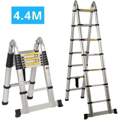 SECURY-T Échelle télescopique double en aluminium à 7 marches - Échelle télescopique - Publicité SECURY-T Échelle télescopique double en aluminium à 7 marches - Échelle télescopique - Publicité