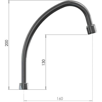SOMATHERM Bocca del rubinetto cromata da 15 cm - Ottone SOMATHERM Bocca del rubinetto cromata da 15 cm - Ottone