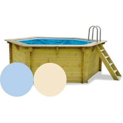 AQUALUX - Liner piscine bois Octo - 5.50 x 3.50 x 1.28 m - Publicité AQUALUX - Liner piscine bois Octo - 5.50 x 3.50 x 1.28 m - Publicité