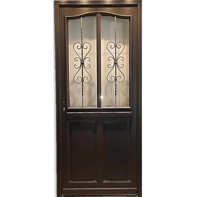 Porte d'entrée en bois 'Sanna' GD Menuiseries - Côté droit, 215x90 cm - Publicité Porte d'entrée en bois 'Sanna' GD Menuiseries - Côté droit, 215x90 cm - Publicité