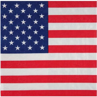Jadeo Santex 20 Serviettes en Papier avec Drapeau US - Publicité Jadeo Santex 20 Serviettes en Papier avec Drapeau US - Publicité
