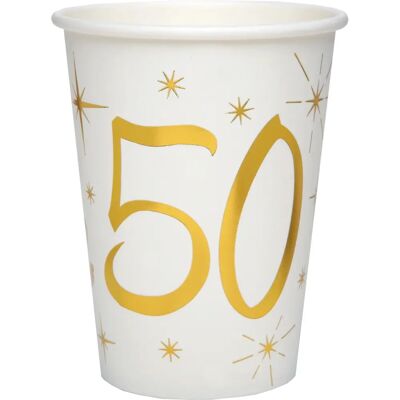Santex Gobelets en Papier Anniversaire 50 - Etape de Vie - Publicité Santex Gobelets en Papier Anniversaire 50 - Etape de Vie - Publicité