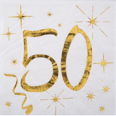 Santex Or 50e Anniversaire Serviettes de Fête - Serviettes de Fête Santex Or 50e Anniversaire Serviettes de Fête - Serviettes de Fête
