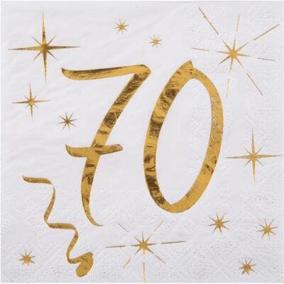 Santex Serviettes Or pour Anniversaire 70 Ans - Serviettes de Fête - Publicité Santex Serviettes Or pour Anniversaire 70 Ans - Serviettes de Fête - Publicité