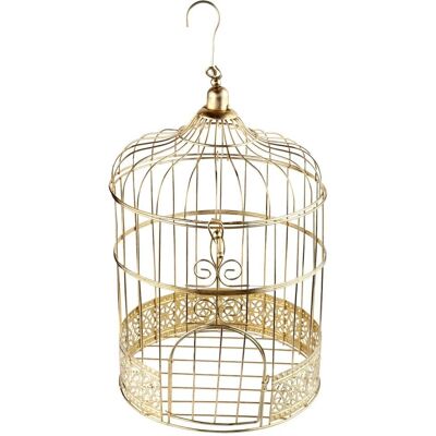Cage à Oiseaux en Métal Dorée Santex 20x31cm - Décoration - Publicité Cage à Oiseaux en Métal Dorée Santex 20x31cm - Décoration - Publicité
