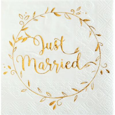 Santex Gold Just Married Serviettes de Mariage - Serviettes de Mariage - Publicité Santex Gold Just Married Serviettes de Mariage - Serviettes de Mariage - Publicité
