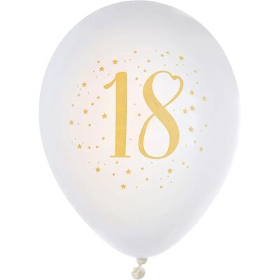 Santex Ballons d'anniversaire blanc et or - Ballons d'anniversaire 18 ans - Publicité Santex Ballons d'anniversaire blanc et or - Ballons d'anniversaire 18 ans - Publicité