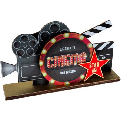 JADEO Wooden Centerpiece Hollywood - Movie Theme - 20x13cm JADEO Wooden Centerpiece Hollywood - Movie Theme - 20x13cm