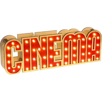 Dřevěné osvětlení JADEO Cinema - 30x4x10cm, Červená a Zlatá Dřevěné osvětlení JADEO Cinema - 30x4x10cm, Červená a Zlatá