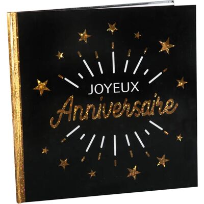 Générique Joyeux Anniversaire Noir 20P - Livre d'Or - Publicité Générique Joyeux Anniversaire Noir 20P - Livre d'Or - Publicité